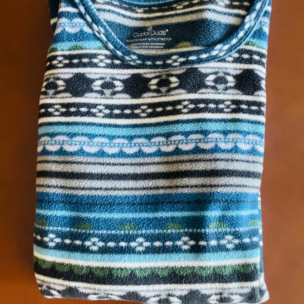 Cuddl Duds Blue and Black Fleecewear